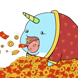 Unicorn Spitting Hongbao And Coins Lunar New Year GIF