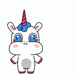 Unicorn Waving Hi GIF
