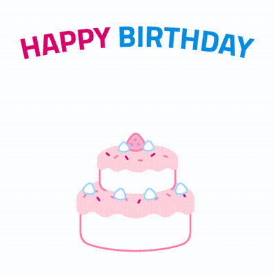 Unicorn Wearing Sunglasses On Birthday Cake GIF