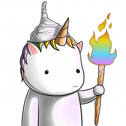 Unicorn Wears Tin Hat GIF