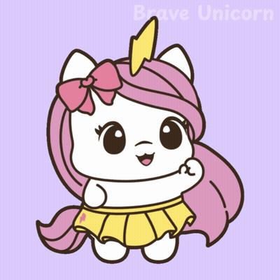 Unicorn With Bow On Head GIF