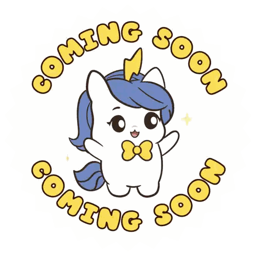Unicorn With Coming Soon Text Sticker