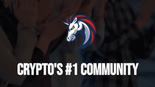 Unicorn With Cryptos Number 1 Community Below GIF