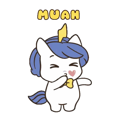 Unicorn With Heart And Muah Sticker