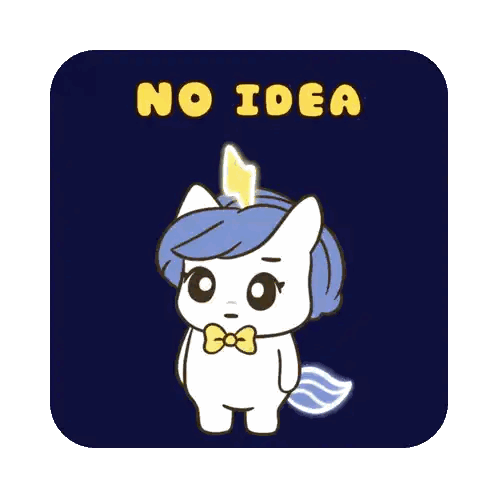 Unicorn With Question Mark No Idea Sticker