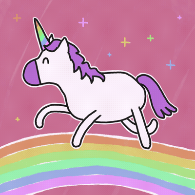 Unicorn With Rainbow GIF