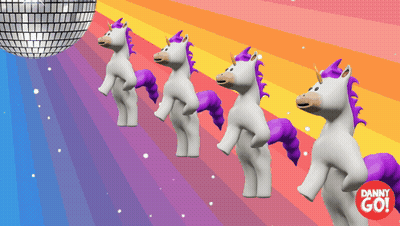 Unicorns Dancing Under Disco Ball Dann Go GIF
