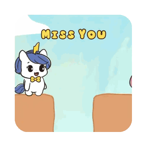 Unicorns Standing Next To Each Other Miss You Sticker