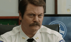 Unimpressed Nick Offerman GIF