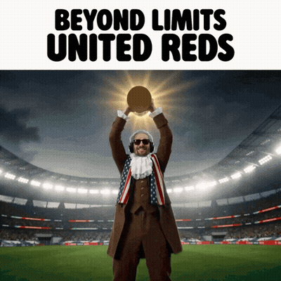 United Reds Man Holding Trophy Above Head GIF