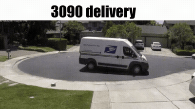 United States Postal Service Van Driving Around Circle GIF