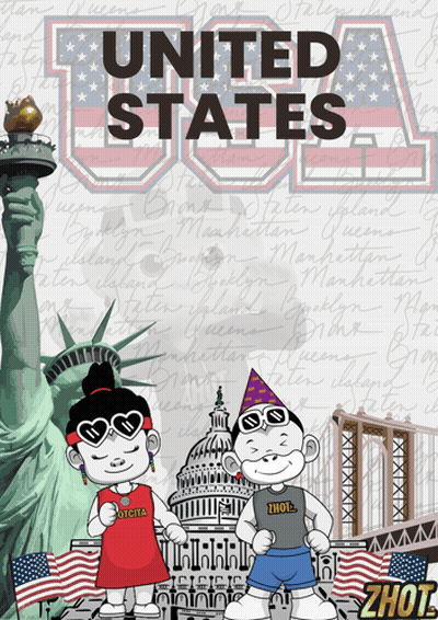 United States Poster With Statue Of Liberty GIF