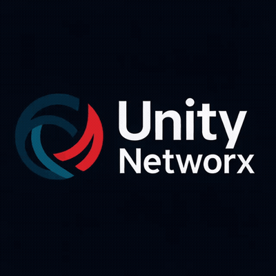 Unity Networkx Logo Blue And Red Circle GIF