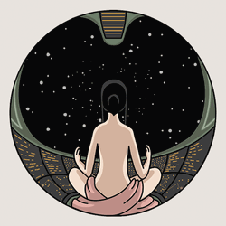 Universe Meditation In Spaceship GIF