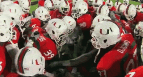 University Of Miami Huddle Up GIF