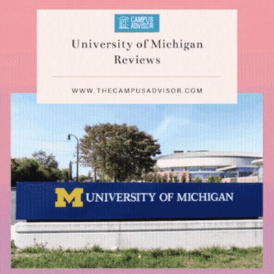 University Of Michigan Sign In Front Of Building GIF