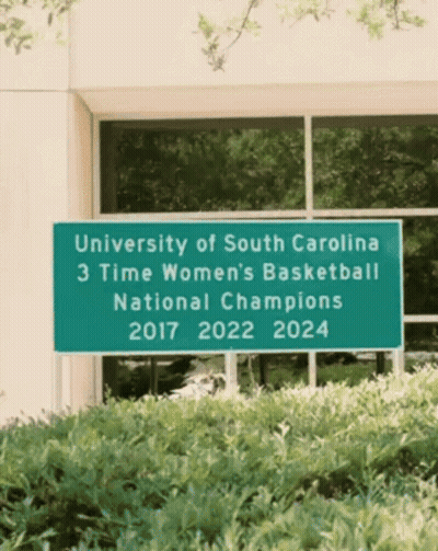 University Of South Carolina Sign 3 Time Women's Basketball National Champions 2017 2022 2024 GIF