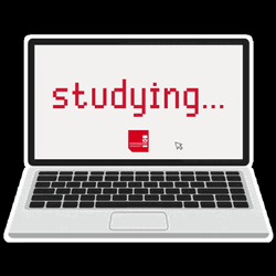 University Studying Online Laptop