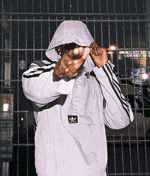 Unknown T Wearing White Adidas Hoodie GIF