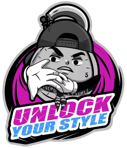 Unlock Your Style Cartoon Clock Sticker