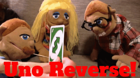 Uno Reverse Puppets Playing GIF