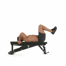 Unshirt Man Doing Reverse Crunches GIF