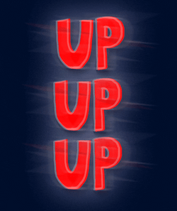 Up Flickering Red Neon Sign GIF