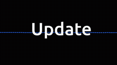 Update Word With Colorful Sound Waves GIF