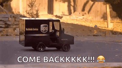 UPS Truck Saying Come Backkkk GIF
