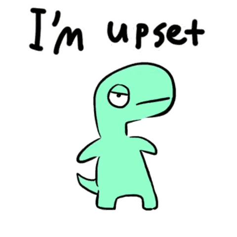 Upset Dinosaur Cartoon Sticker
