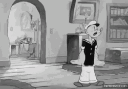 Upset Popeye Falling Floor GIF