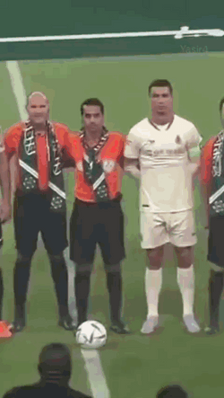 Upset Ronaldo Al Nassr Kicks Water Bottles GIF