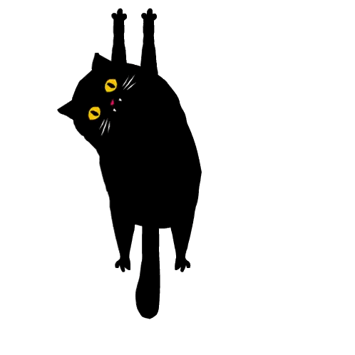 Upside Down Black Cat With Yellow Eyes Sticker