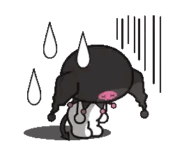 Upside Down Cartoon Character Crying Sticker