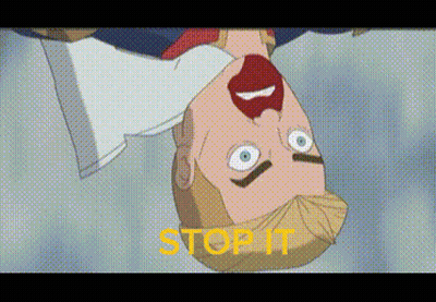Upside Down Man Saying Stop It GIF