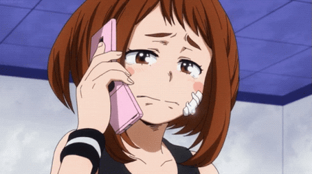 Uraraka Crying In The Phone GIF