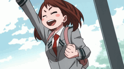 Uraraka Raising Her Hand GIF