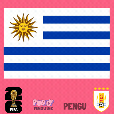 Uruguay Flag With FIFA, Pug, Penguins, Pengu GIF