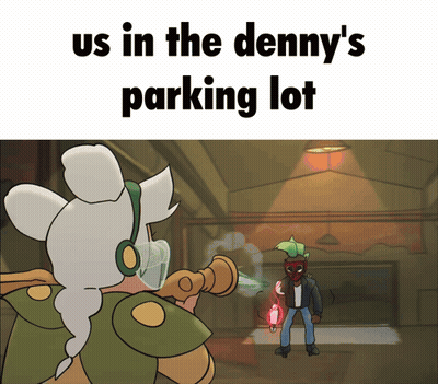 Us In Denny's Parking Lot With Cartoon GIF