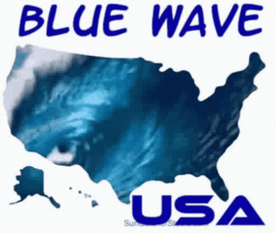US Map With Blue Wave GIF