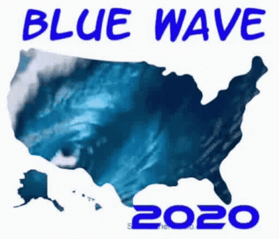 US Map With Blue Wave GIF