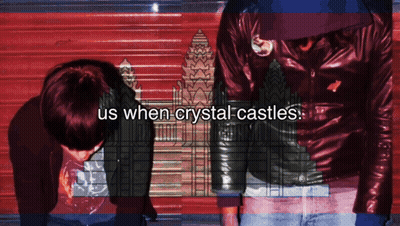 Us When Crystal Castles On Red And Blue Background GIF