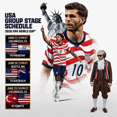 USA Group Stage Schedule Poster