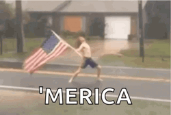 Usa Shirtless Man Holds Flag GIF