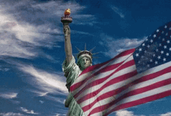 Usa Statue Of Liberty With Waving Flag GIF
