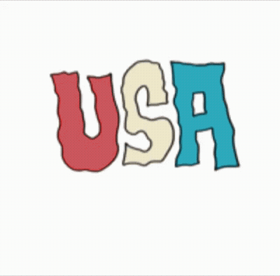 USA Word Melting And Dripping GIF