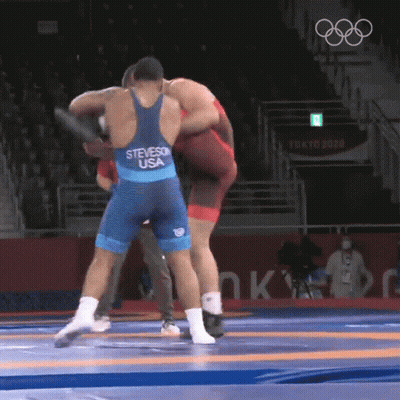 USA Wrestler Wrestling On Mat GIF