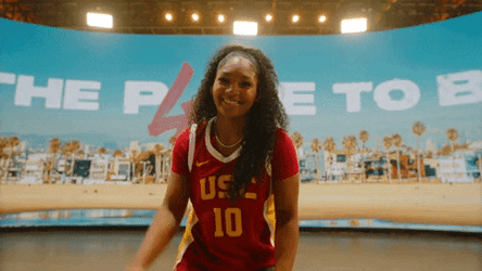 Usc Woman Happily Dribble For Pose GIF