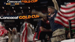 Usmnt Fans Proudly Cheering Waving Flag GIF