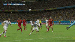 Usmnt Player Kicking Ball Above Goal GIF